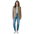 Load image into Gallery viewer, Escada Taupe Faux Leather Trimmed Wool Blazer