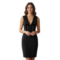 Load image into Gallery viewer, Altuzarra Black / Gold Hardware Lace Up Cocktail Dress