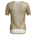 Load image into Gallery viewer, Prada Gold Metallic Short Sleeved Woven Sheer Knit Sweater