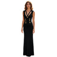 Load image into Gallery viewer, Herve Leger Black / Gold Hardware Eloni Bandage Gown