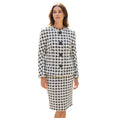 Load image into Gallery viewer, Escada White / Black Houndstooth Tweed Jacket and Skirt Suit Set