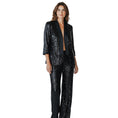 Load image into Gallery viewer, Galvan London Black Sequined Jacket and Pants Suit Set