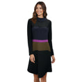 Load image into Gallery viewer, Marni Navy / Olive / Magenta Colorblock Midi Dress
