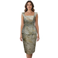Load image into Gallery viewer, Black Halo Eve by Laurel Berman Bronze Metallic Cocktail Dress