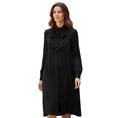 Load image into Gallery viewer, Ralph Lauren Collection Black Tie Neck Long Sleeved Silk Midi Dress