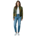 Load image into Gallery viewer, Escada Green Embossed Full Zip Lamb Leather Jacket