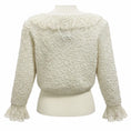 Load image into Gallery viewer, Michael Kors Collection White Soutache Stretch Viscose Top With Hand Knit Crochet Trim
