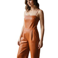 Load image into Gallery viewer, Understated Leather Tan Lamb Leather Jumpsuit