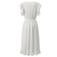 Load image into Gallery viewer, Ulla Johnson Pristine White Olga Flutter Sleeve Eyelet Midi Dress