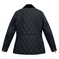 Load image into Gallery viewer, Burberry Navy Blue Quilted Zip Front Nova Check Lined Jacket with Patch Detail and Corduroy Collar