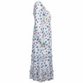 Load image into Gallery viewer, LoveShackFancy White / Blue / Pink Multi Floral Printed Smocked Long Sleeved Cotton Midi Dress