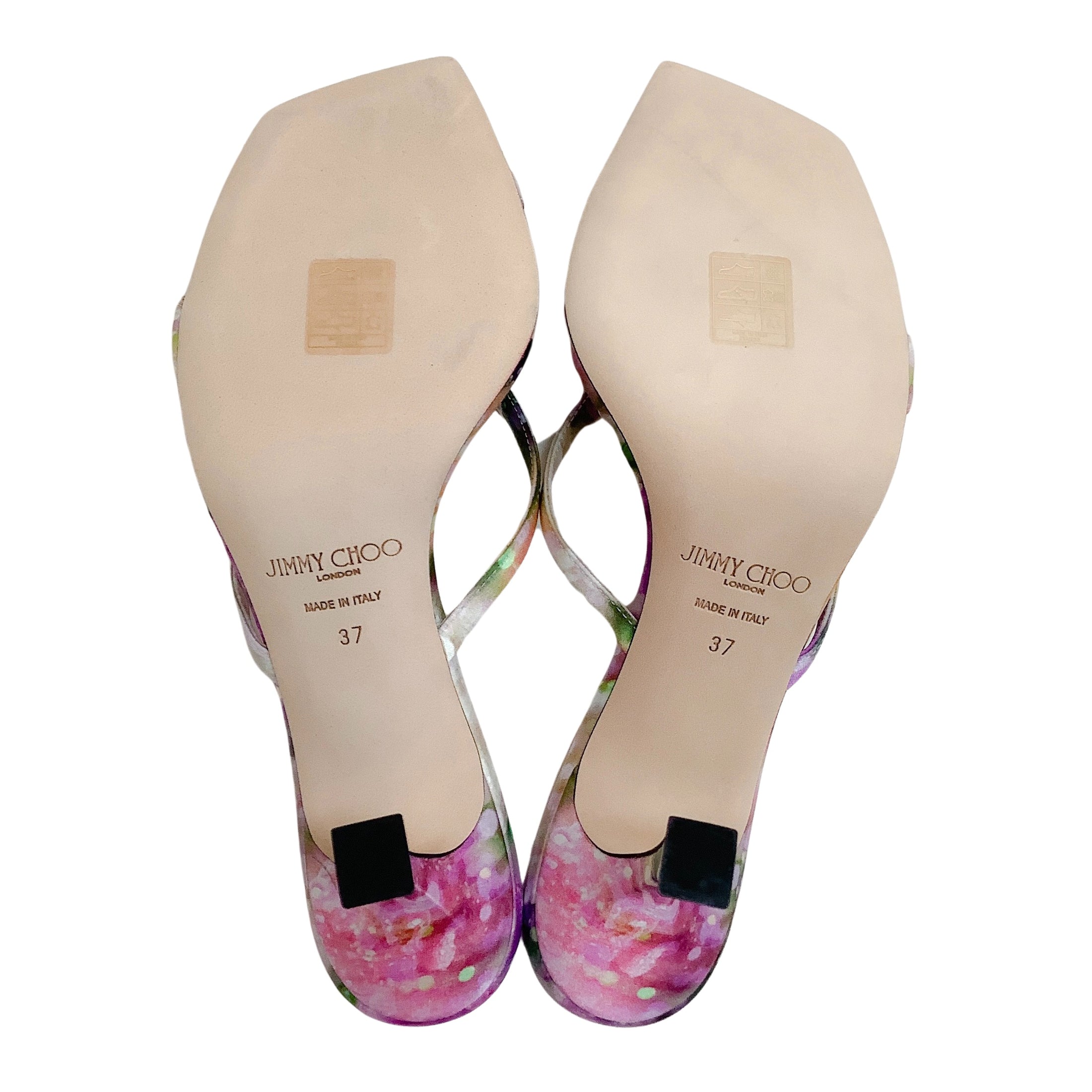 Jimmy Choo Multi Silk Maelie 70 Mule Sandals