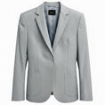 Load image into Gallery viewer, Akris Light Blue / White Woven Wool Blazer Jacket