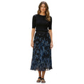 Load image into Gallery viewer, Altuzarra Black / Blue Kemmaren Pleated High Rise Midi Skirt