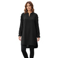 Load image into Gallery viewer, Akris Punto Black Ruffle Sleeve Zip Front Silk Mini Dress