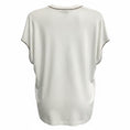 Load image into Gallery viewer, Brunello Cucinelli White Cotton Stretch V-Neck Top with Monili