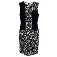 Load image into Gallery viewer, Erdem Black Multi Nell Colorblock Floral Sheath Dress