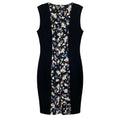 Load image into Gallery viewer, Erdem Black Multi Nell Colorblock Floral Sheath Dress