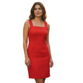 Load image into Gallery viewer, Givenchy Red Square Neck Sleeveless Fitted Stretch Knit High Low Mini Dress