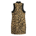 Load image into Gallery viewer, Gucci Natural / Black Leopard Print Silk Cady Dress with Leather Trim