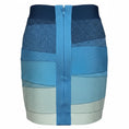 Load image into Gallery viewer, Herve Leger Blue Eclipse Combo Riley Ombre Stretch Bandage Mini Skirt