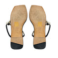Load image into Gallery viewer, Jimmy Choo Black Alaina Faux Pearl Embellished Leather Flat Sandals