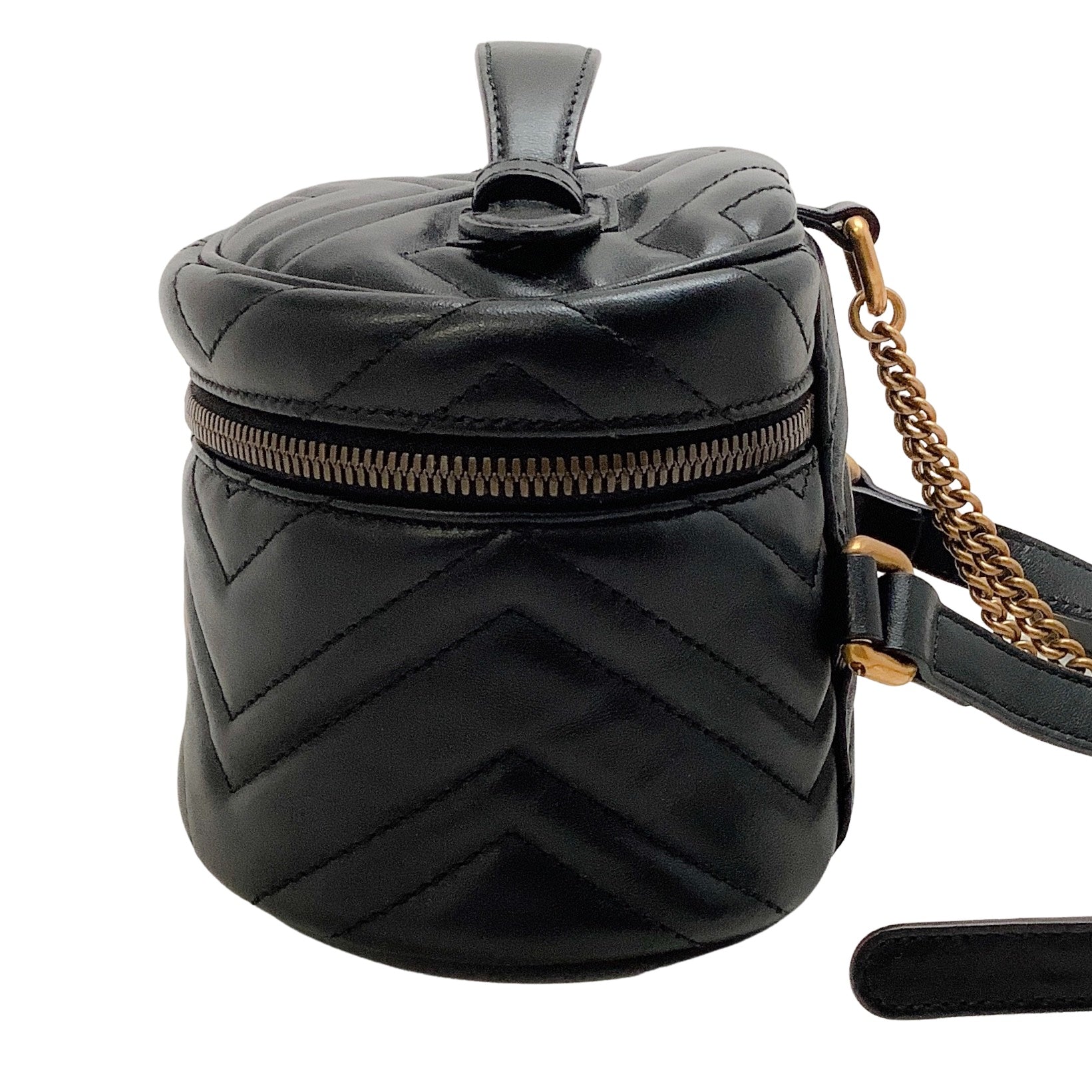 Gucci Black Leather GG Marmont Mini Matelassé Leather Backpack