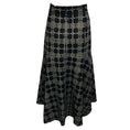 Load image into Gallery viewer, Akris Black / Beige Perforated Wool Plaid Midi Skirt