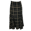 Load image into Gallery viewer, Akris Black / Beige Perforated Wool Plaid Midi Skirt