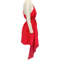 Load image into Gallery viewer, Alexandre Vauthier Red / White Silk Polka Dot One Shoulder Asymmetric Dress