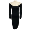 Load image into Gallery viewer, Valentino Black / White Lace Trimmed Long Sleeved Knit Midi Dress