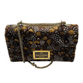 Load image into Gallery viewer, Valentino Brown / White / Tan Multi Rockstud Calf Hair Shoulder Bag with Gold Hardware
