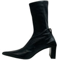 Load image into Gallery viewer, Jil Sander Black Stretch Leather Pointed Toe Ankle Boots