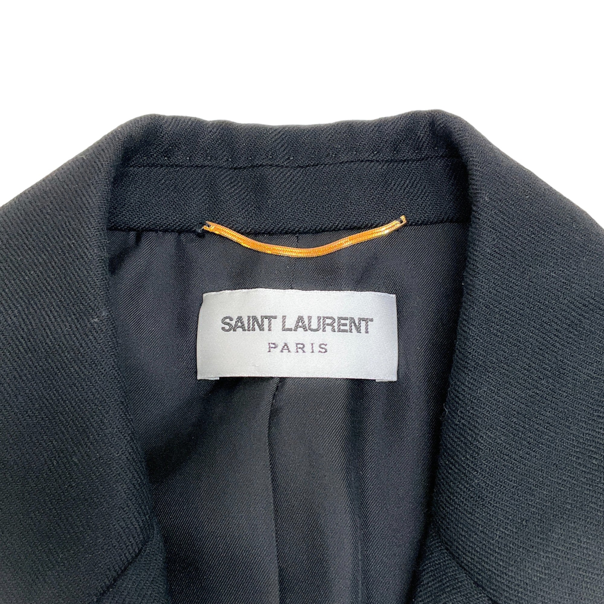 Saint Laurent Black Wool Blazer with Embroidered Anchor