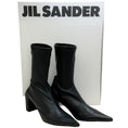 Load image into Gallery viewer, Jil Sander Black Stretch Leather Pointed Toe Ankle Boots