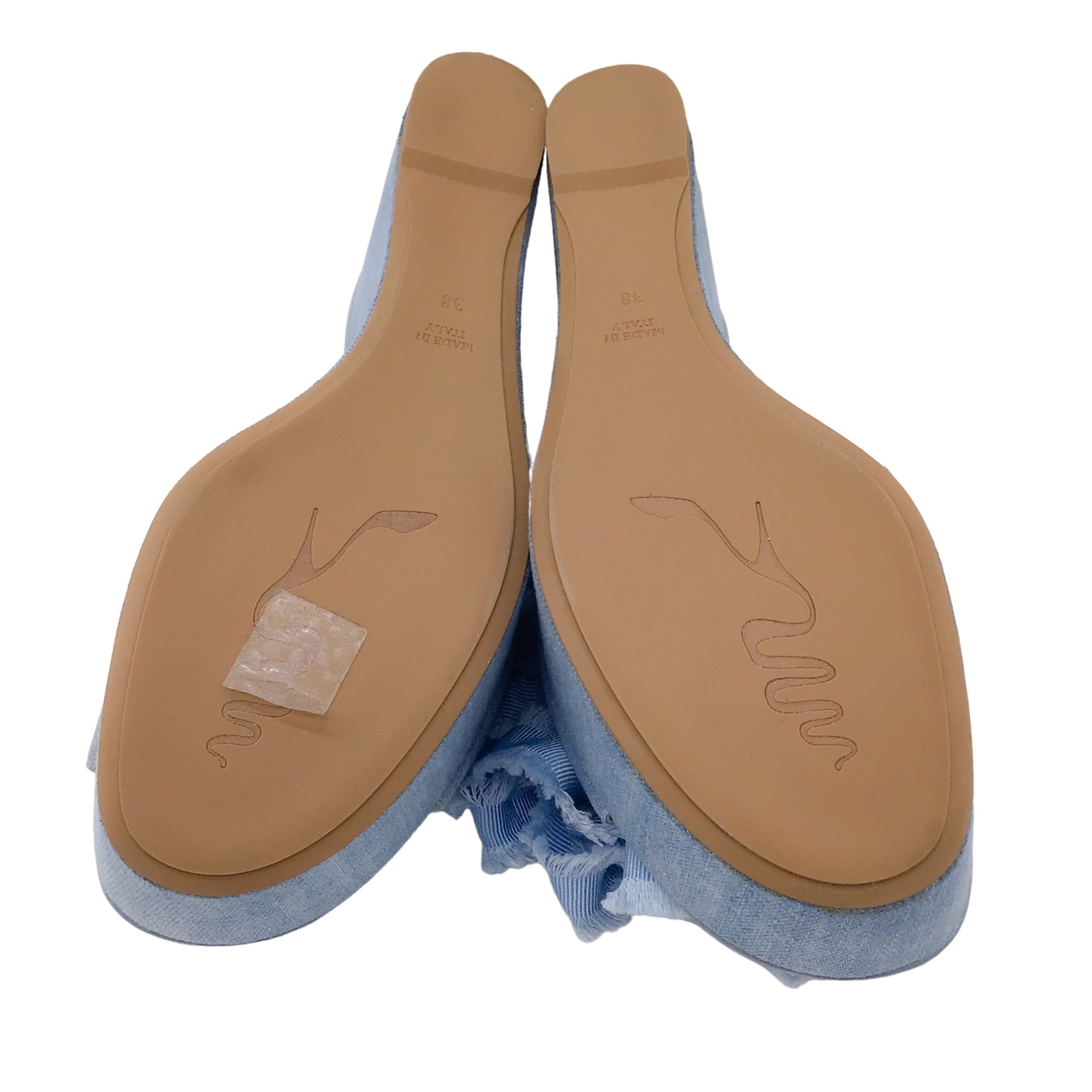 Rene Caovilla Blue Embellished Denim Ankle Wrap Platform Sandals