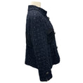 Load image into Gallery viewer, Chanel Navy / Black Chiffon Detail Tweed Jacket