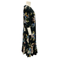 Load image into Gallery viewer, Erdem Black / Blue Multi Ottavia Ruffled Floral-Print Ponte Midi Dress