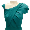 Load image into Gallery viewer, Roland Mouret Green 2023 Asymmetric Wool Silk Midi Dress