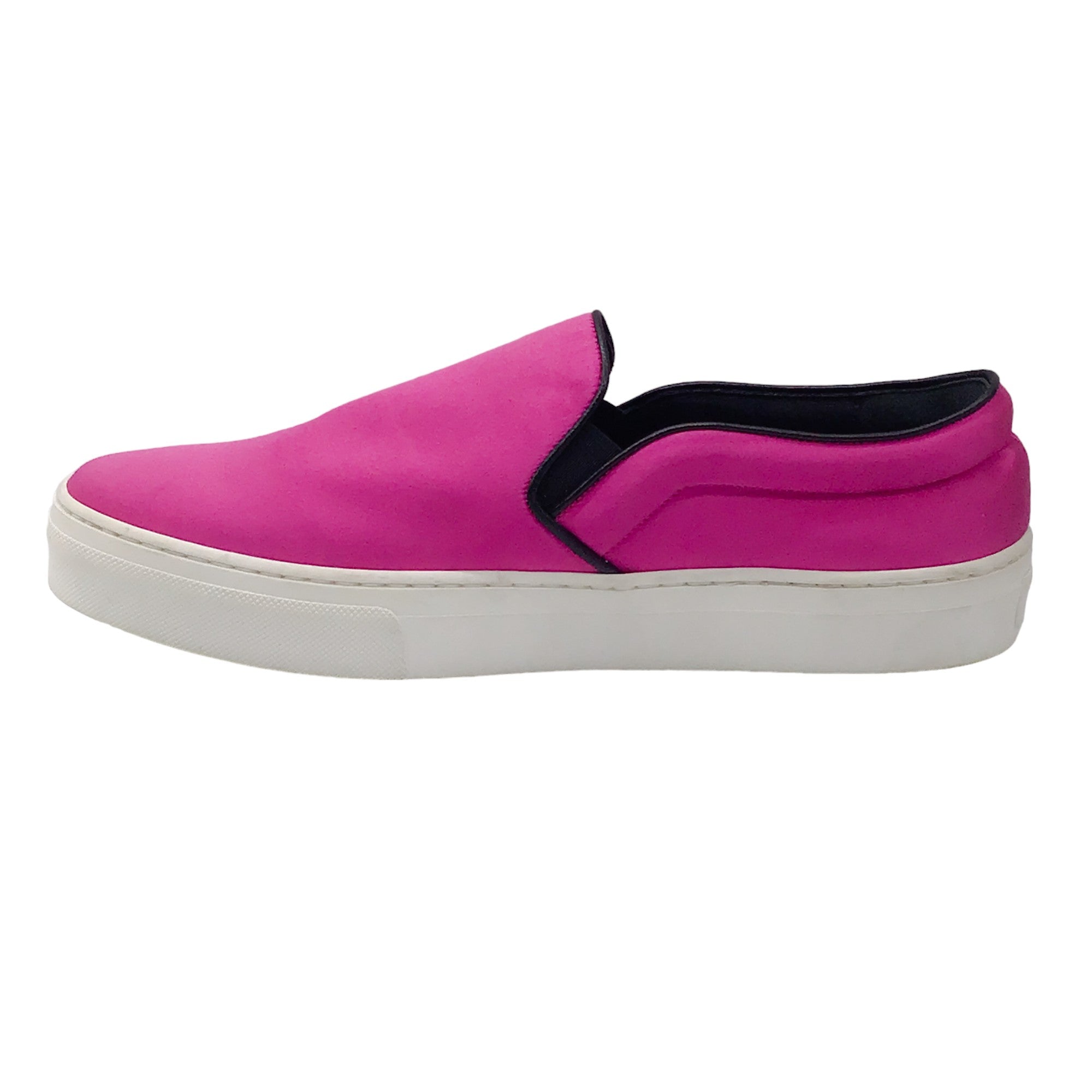 Celine Hot Pink Satin Slip-On Sneakers