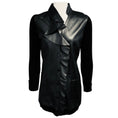 Load image into Gallery viewer, Valentino Black Ruffled Lambskin Leather Jacket with Wool Knit Sleeves