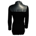 Load image into Gallery viewer, Valentino Black Ruffled Lambskin Leather Jacket with Wool Knit Sleeves
