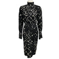 Load image into Gallery viewer, Marc Jacobs Black / Ivory Printed Long Sleeved Silk Midi Dress
