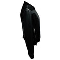 Load image into Gallery viewer, Nina Ricci Black Lamb Leather Zip Front Bomber Jacket with Lace Trim