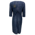 Load image into Gallery viewer, St. John Navy / Silver Metallic Knit Cocktail Dress