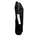 Load image into Gallery viewer, Gucci Black Short Sleeved Leather and Stretch Jersey Midi Dress