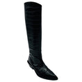 Load image into Gallery viewer, Tibi Black Croc Embossed Leather Tall Western Boots