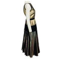 Load image into Gallery viewer, Proenza Schouler Gold Metallic / Black Sleeveless Pleated Cocktail Dress