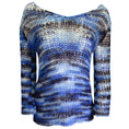 Load image into Gallery viewer, The Elder Statesman Blue Multi Cashmere Knit Holy Bell Sweater