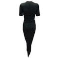Load image into Gallery viewer, Akris Punto Black / White Polka Dot Printed Ruched Short Sleeved Jersey Stretch Midi Dress